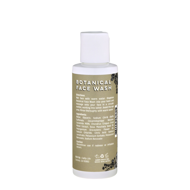 Botanical Face Wash with Rose Hip Seed Cleanser and Rose Geranium Water